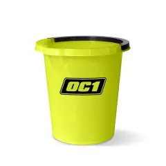 OC1 Bucket 5 l — yellow plastic bucket with handle for washing and organising motorcycle and bicycle accessories
